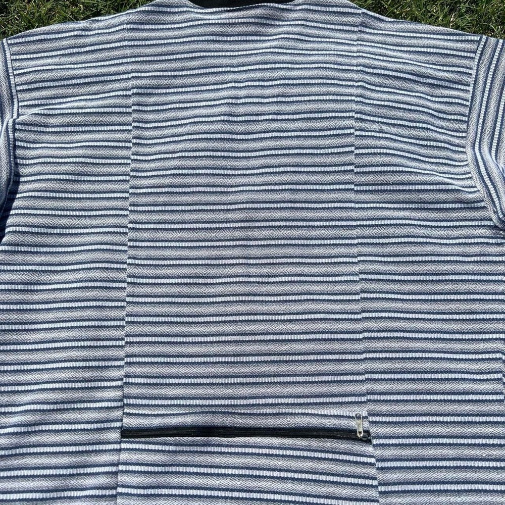 Vintage Striped Cycling Road Biking Zip-Up Shirt - Picture 4 of 4